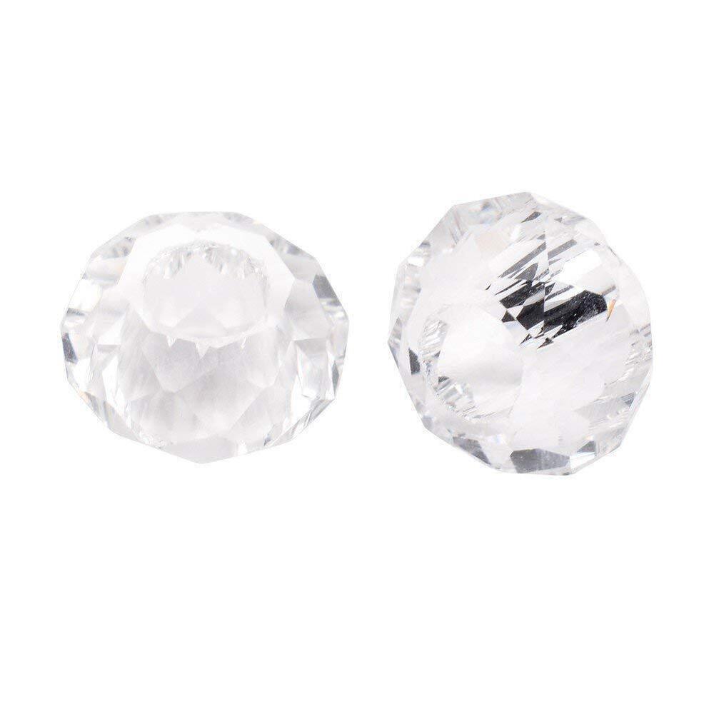 2872 Pandahall 100pcs Glass European Beads Large Hole Beads Round Faceted